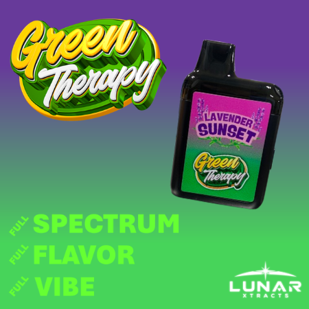 Photograph of product: Green Therapy Lavender Sunset 2g Full Spectrum Disposable Vape