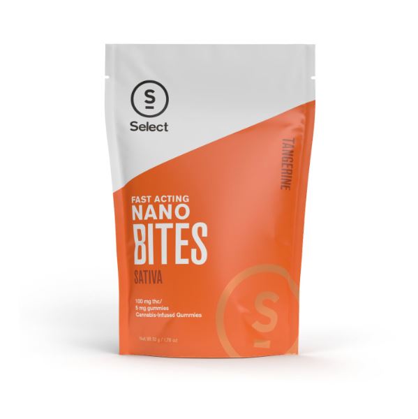 Photograph of product: Select | Tangerine Fast Acting Nano Bites | 5mg/20ct
