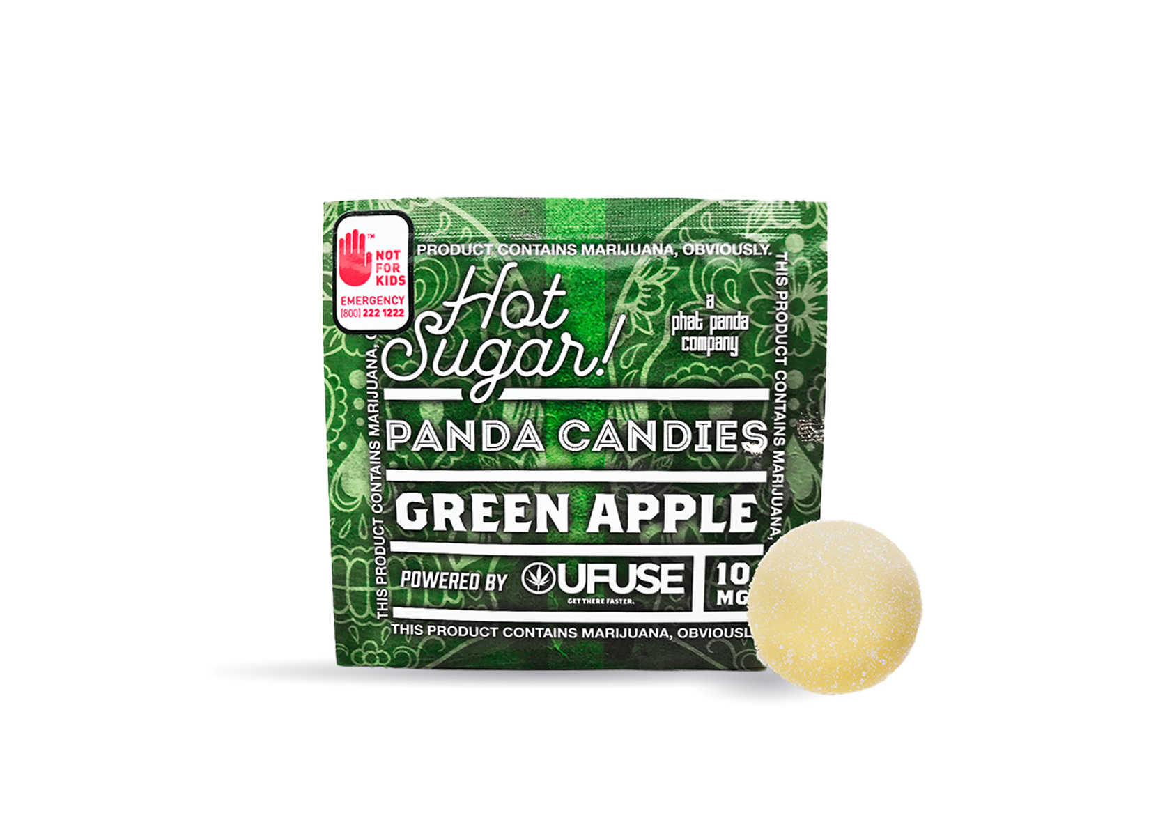 Photograph of product: Green Apple Panda Candy | 10mg