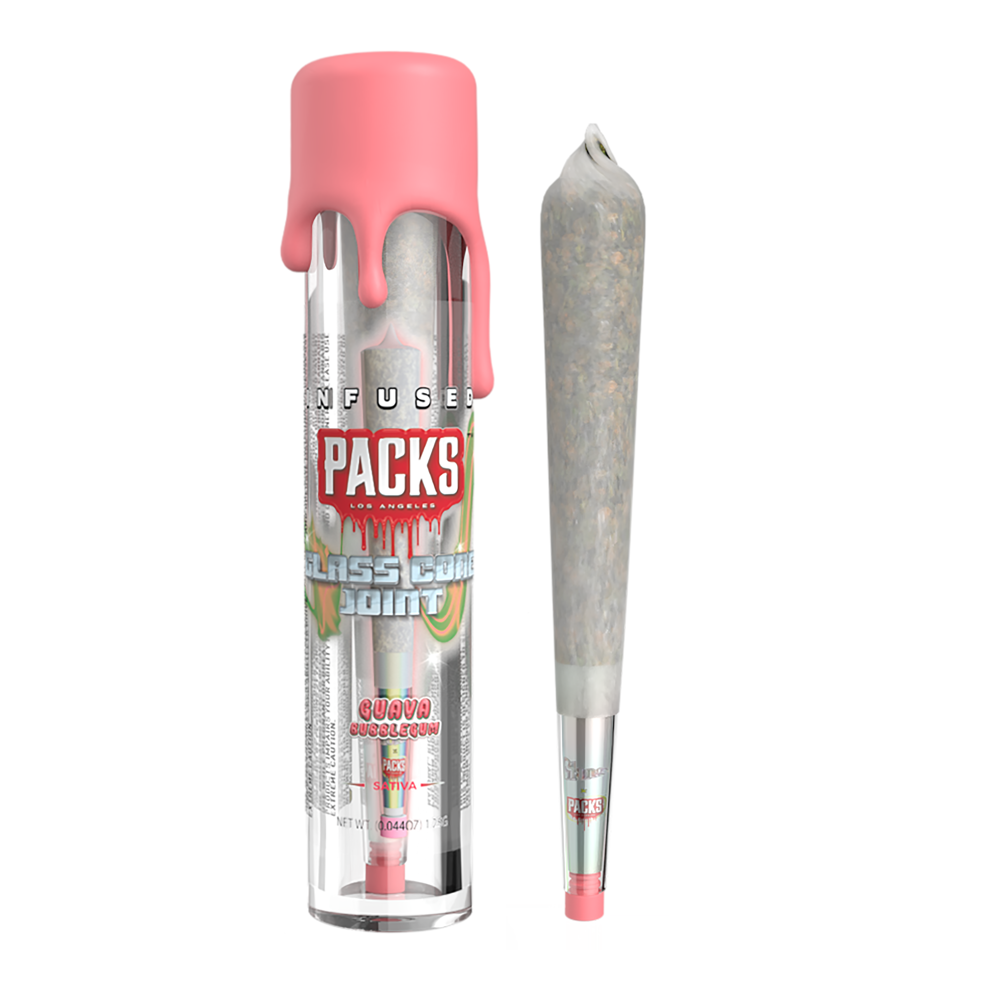 Photograph of product: GUAVA BUBBLEGUM | Packs Glones - Infused Glass Cone Joint | 1.5G