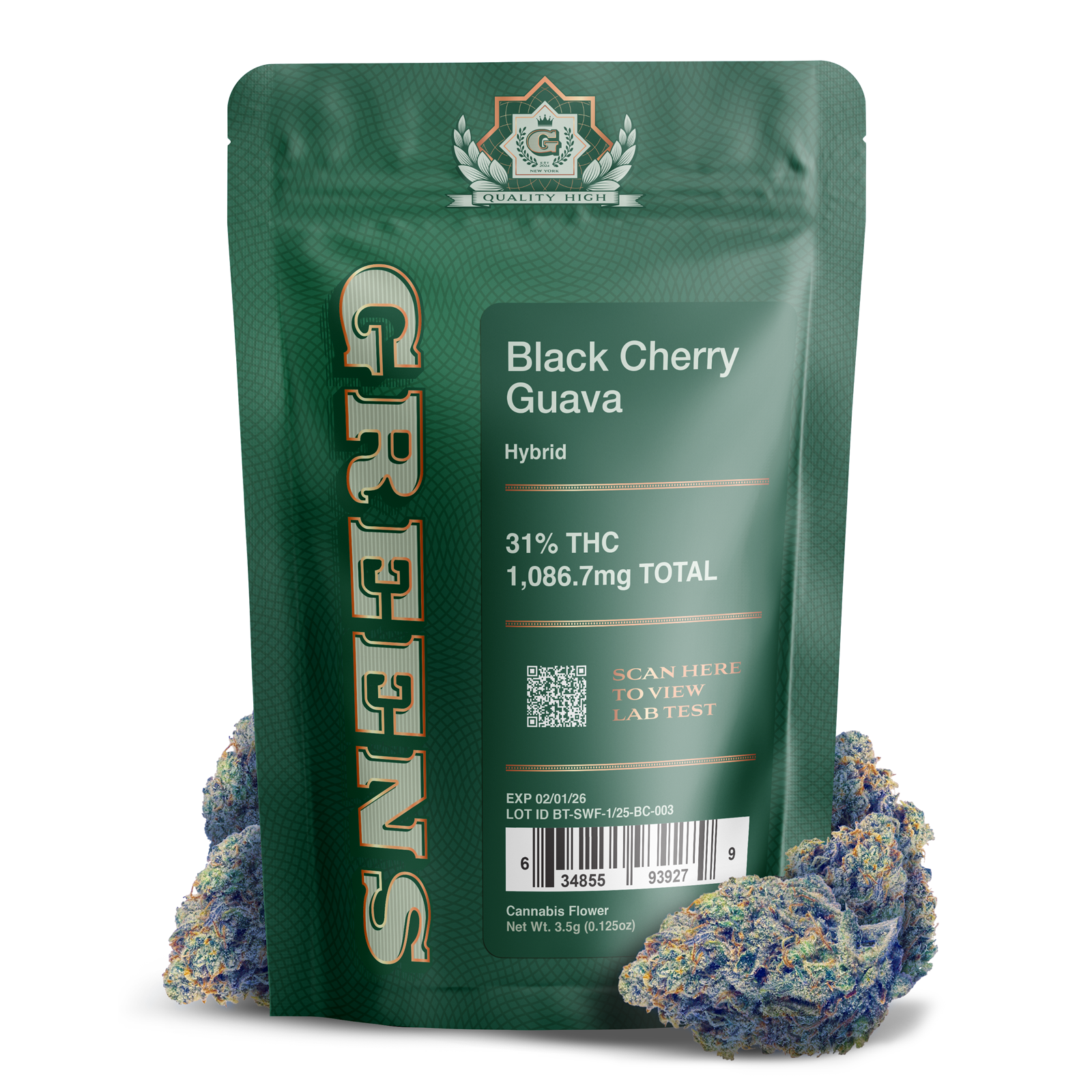 Photograph of product: Greens | Flower | Black Cherry Guava | 3.5g