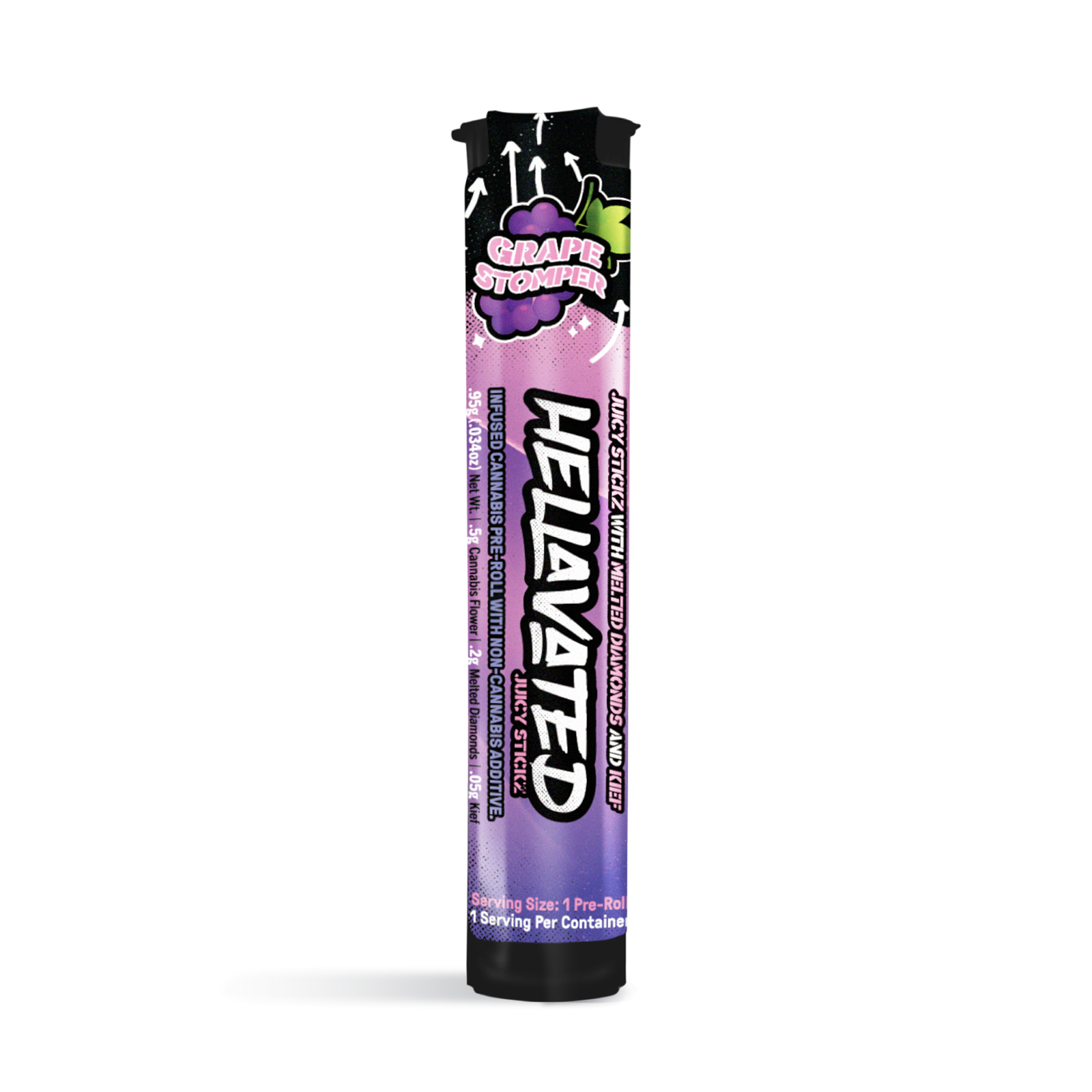 Photograph of Product: Grape Stomper Juicy Stickz Infused Pre-Roll | 0.75g