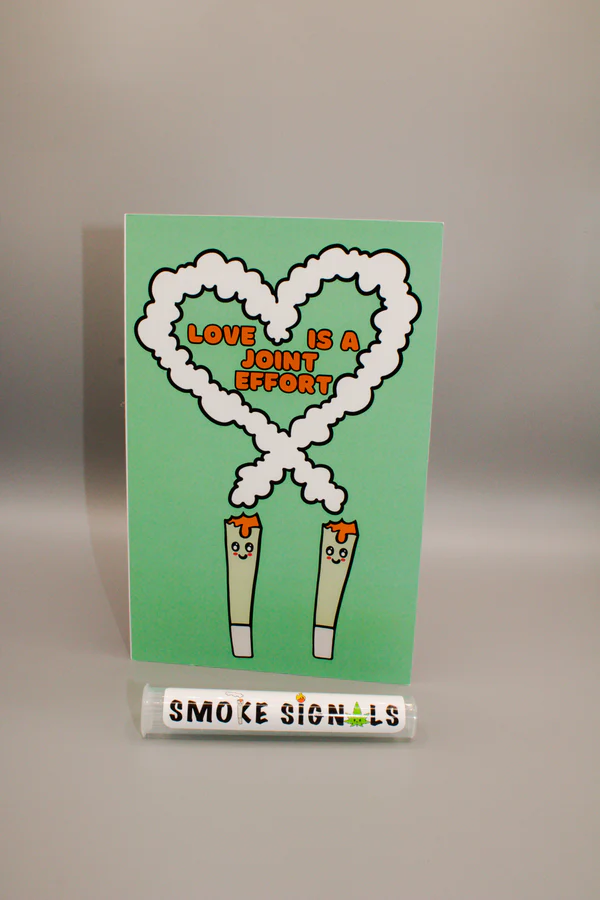 Photograph of product: Greeting Card with Doob Tube - "Love is a Joint Effort"