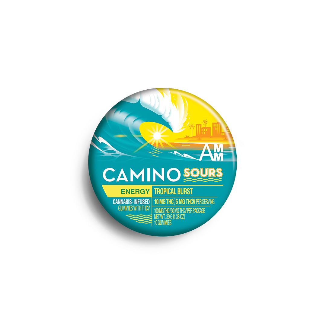 Photograph of product: KIVA - Edible - Gummies - Camino Sour Tropical Burst (Energy) - Oui'd - 2:1 100MG