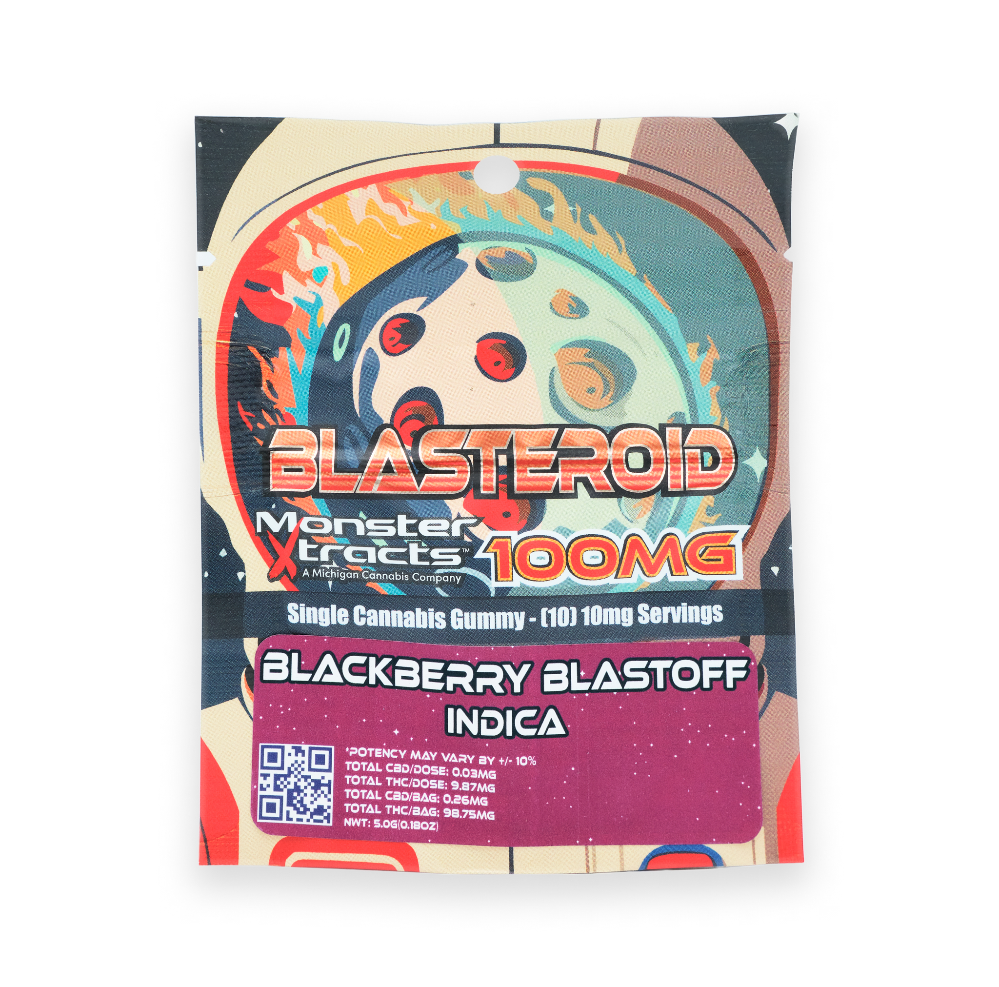 Photograph of product: Blackberry Blastoff Blasteroid | 100MG Gummy