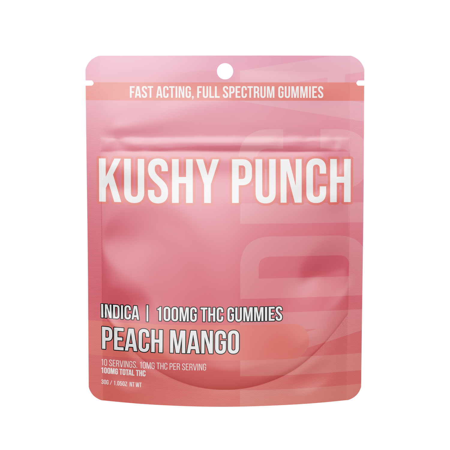 Photograph of product: Kushy Punch Peach Mango Gummies