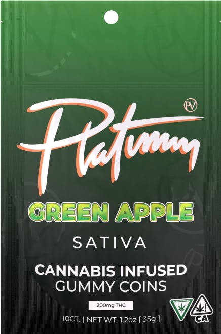 Photograph of product: Platinum: Green Apple 200MG Gummies (S)