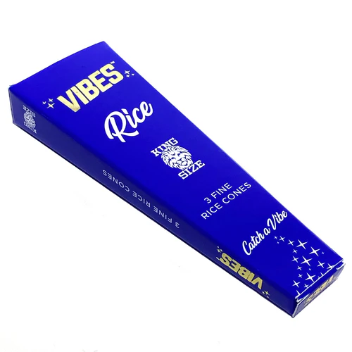 Photograph of product: Vibes | King Size Slim Rice Cones (Blue) | 3 Pack