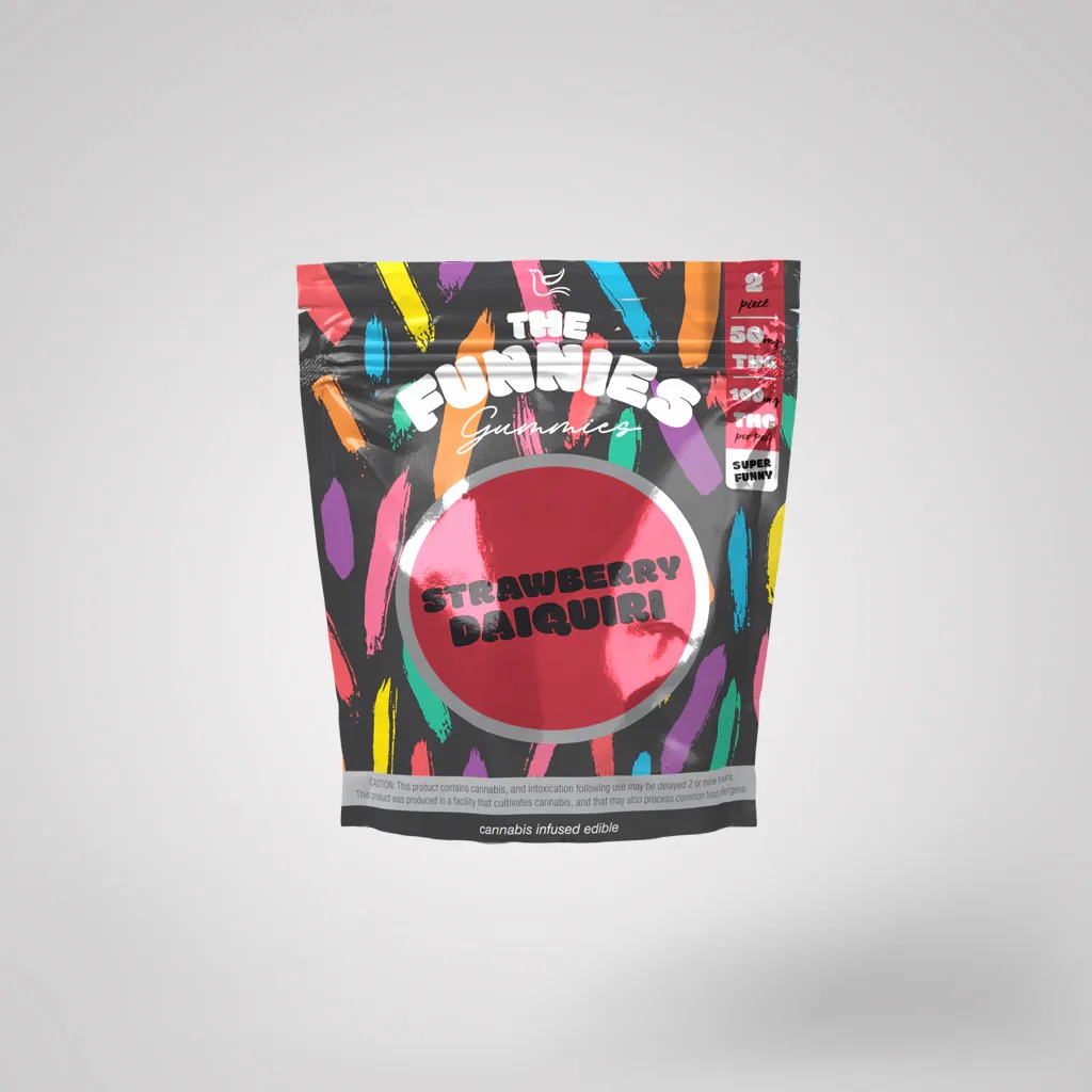 Photograph of product: The Funnies Gummies | Super Funny Strawberry Daiquiri Gummy | 1pk 50mg