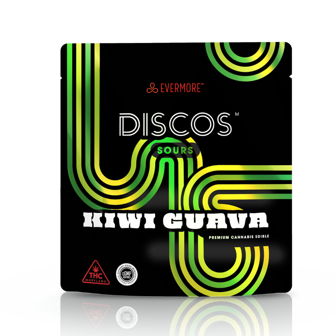 Photograph of product: EV Sour Kiwi Guava Discos 100mg $20