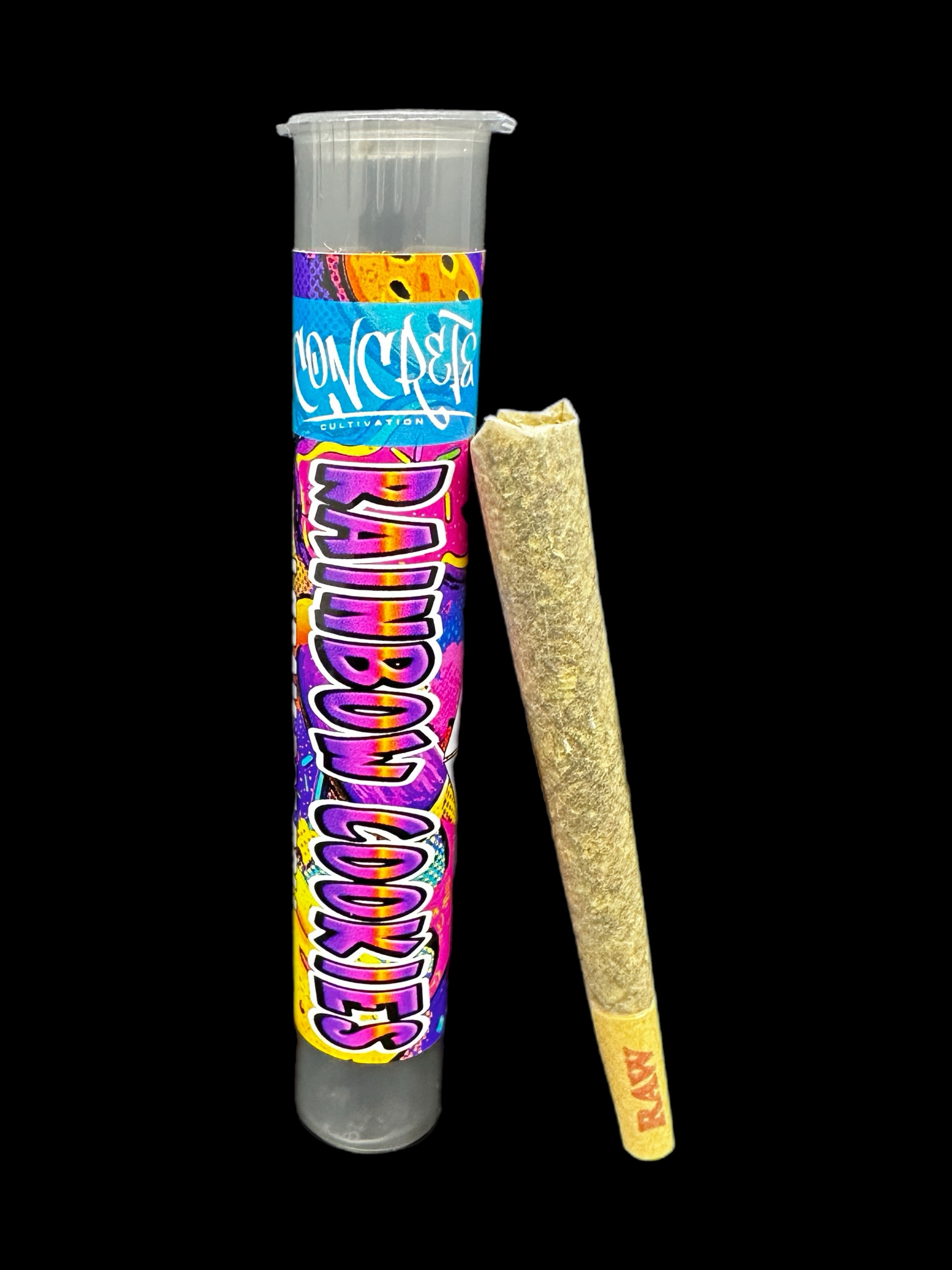 Photograph of product: Concrete Cultivation: Rainbow Cookies Pre-roll