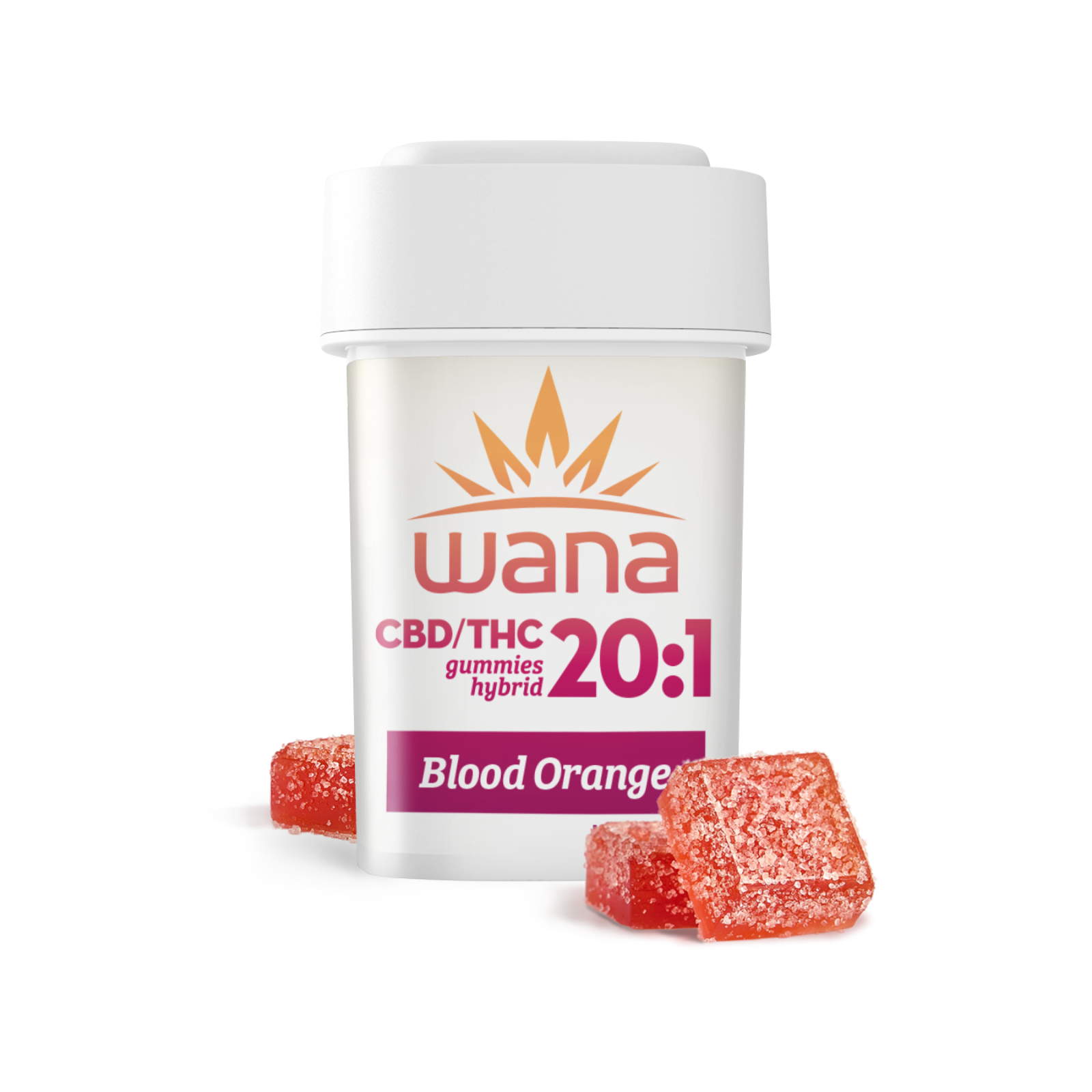 Photograph of product: 20mg 20pk Gummies | 20:1 Blood Orange | Wana