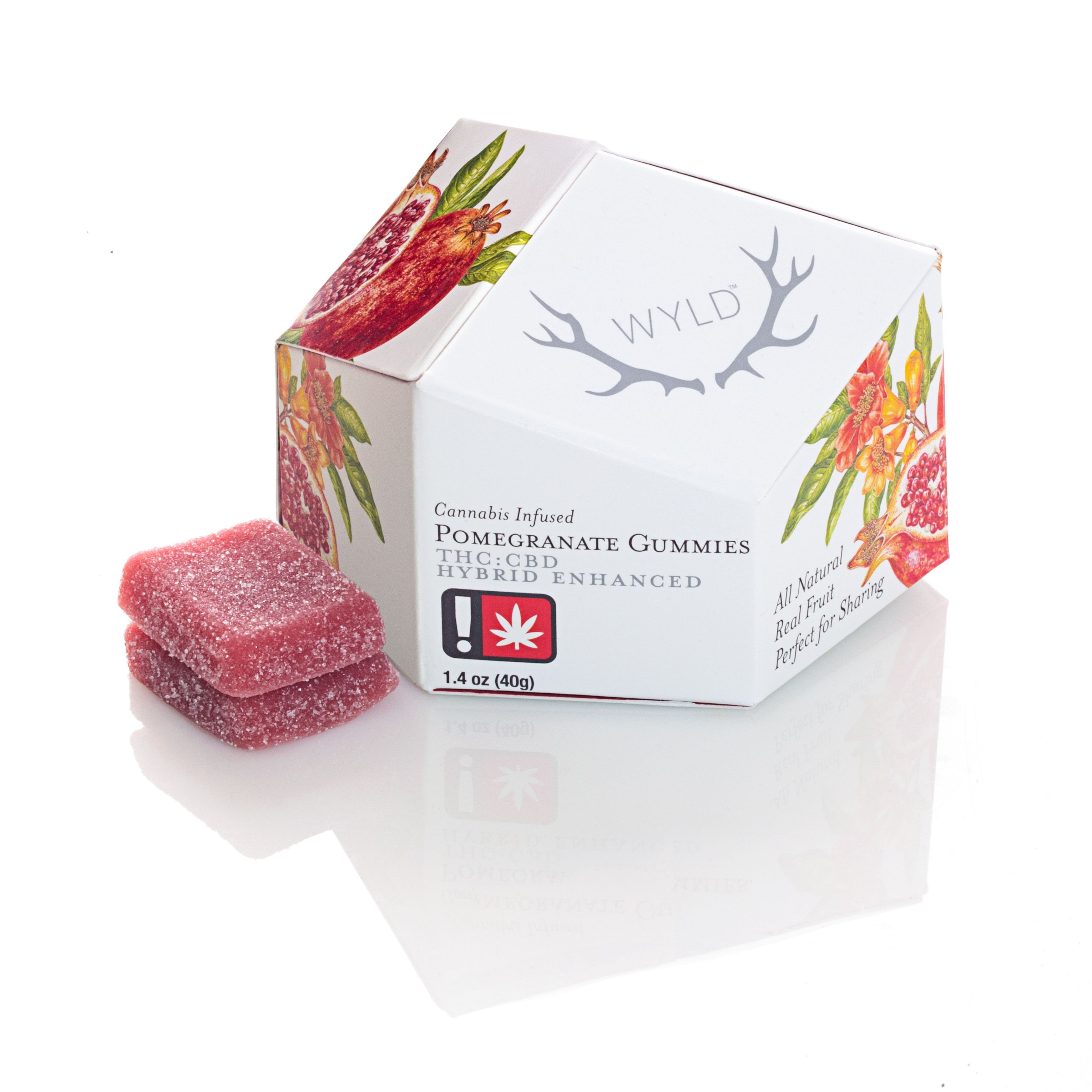 Photograph of product: Gummies | Pomegranate | 1:1 (TH-oui:CBD) | 10 Pieces x 10mg