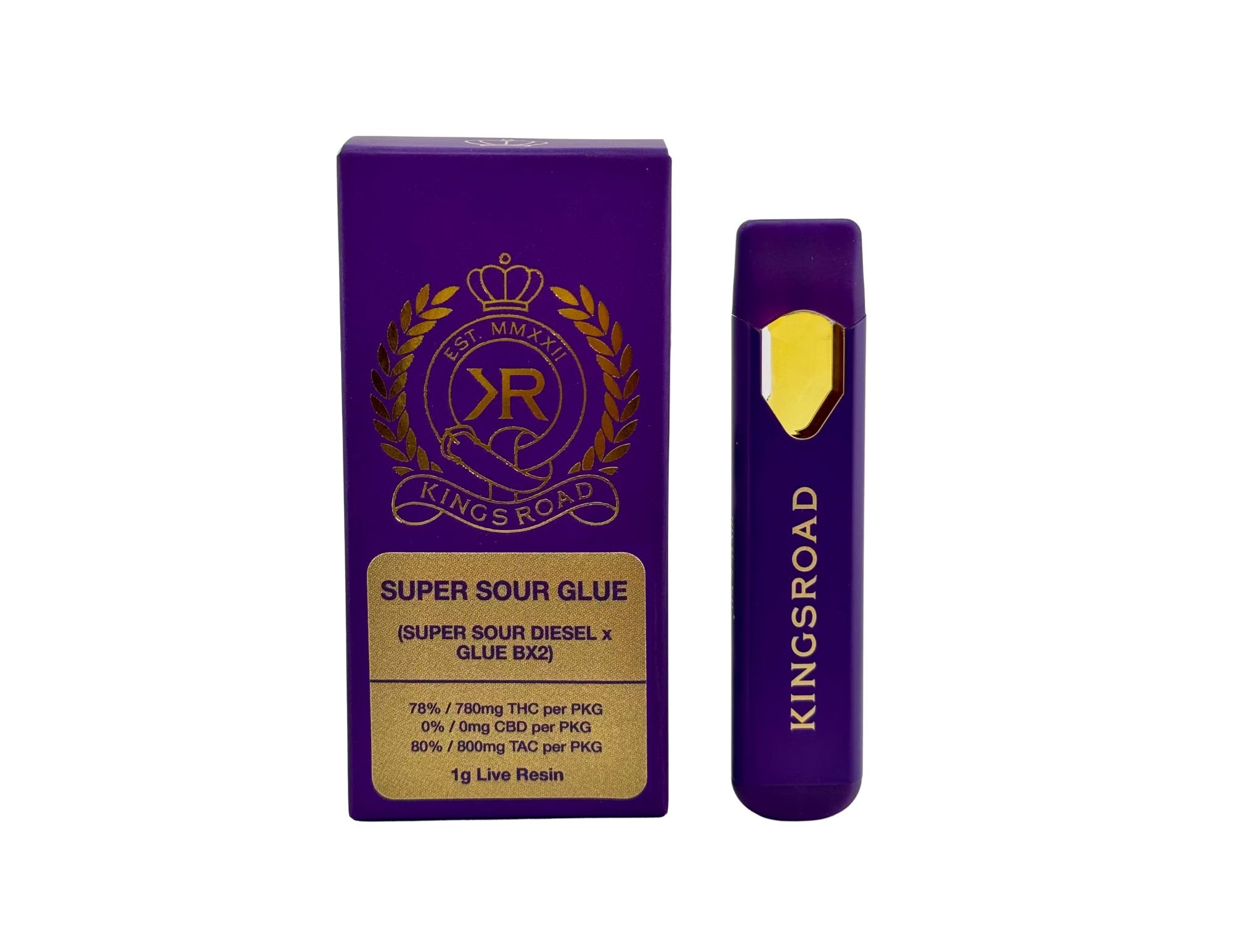 Photograph of Product: Kings Road - Super Sour Glue Live Resin Disposable Vape