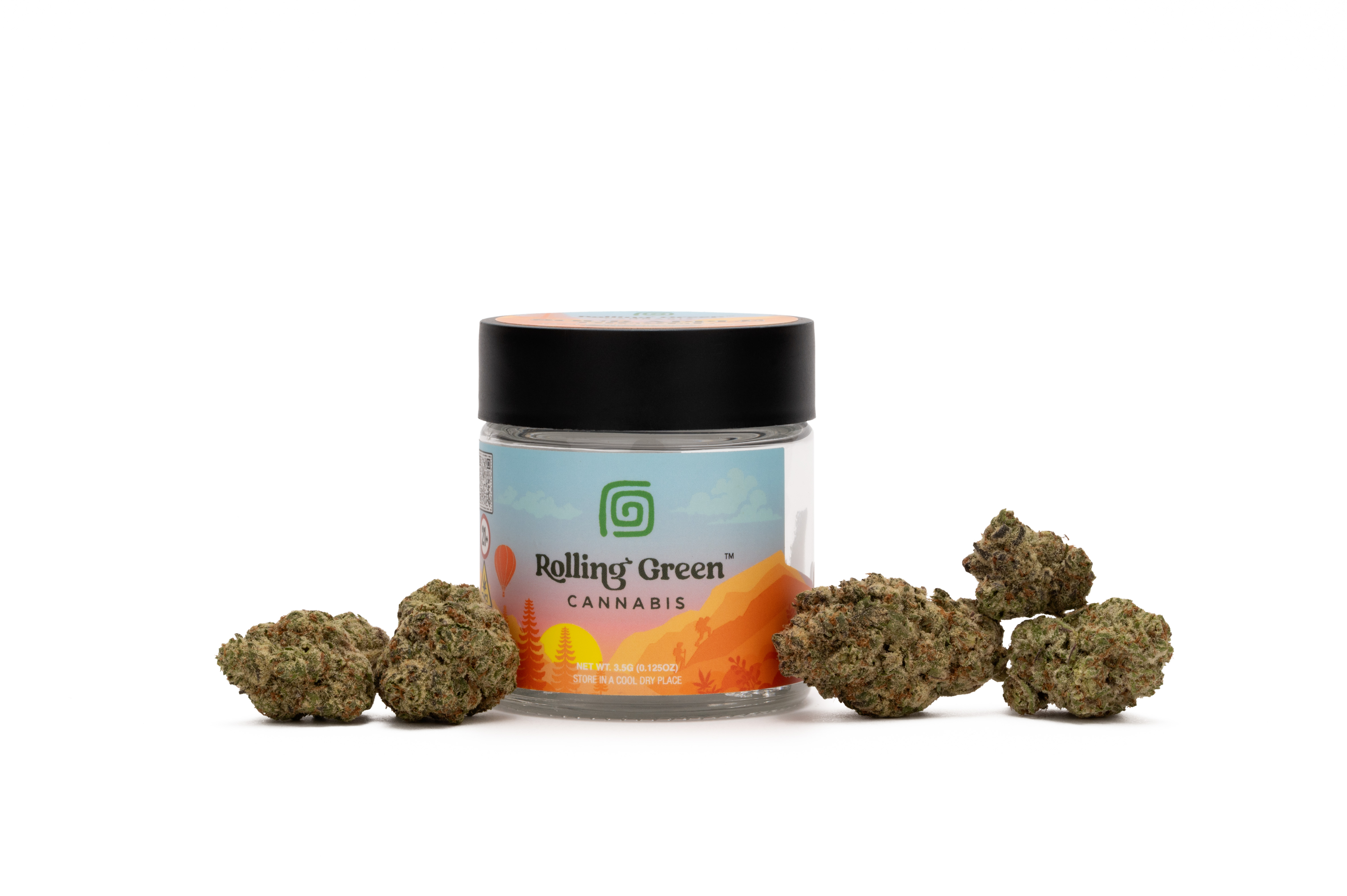 Photograph of product: Rolling Green | Jar | Black Ice | 3.5g