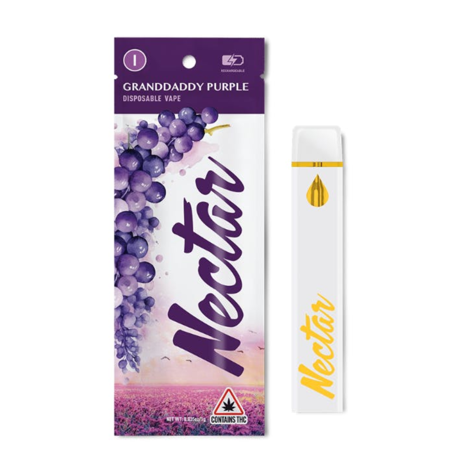 Photograph of product: 1000mg Disposable | Grandaddy Purple | Nectar