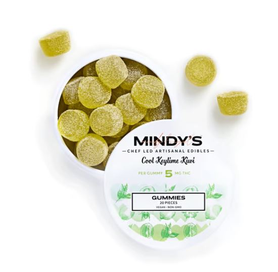 Photograph of product: MINDY'S COOL KEYLIME KIWI 20PK GUMMIES 100MG