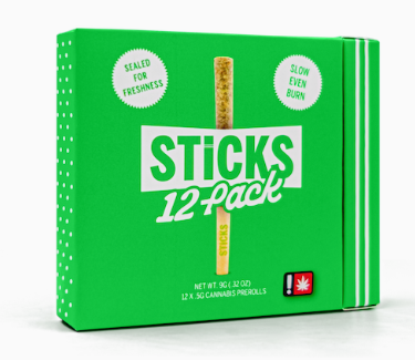 Photograph of product: Sticks .5g KOALA/GRAPERICOT/BLACK PATRONUS Pre Roll 12pk