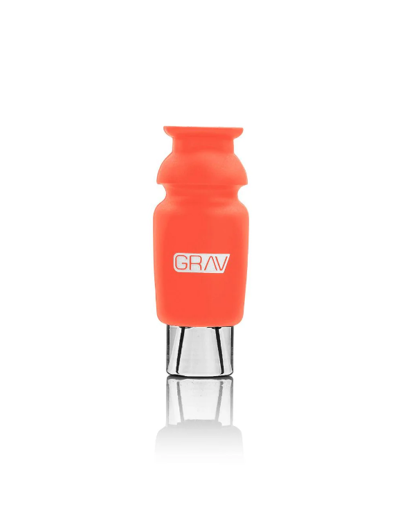Photograph of product: GRAV Silicone-Capped Glass Crutch Scarlet Orange