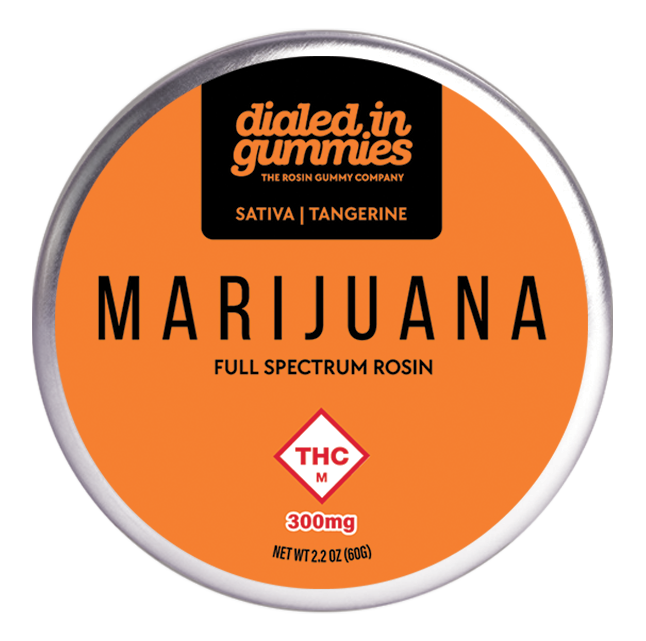 Photograph of product: Dialed In: Rosin Gummies | Tangerine | Oui'd | 300mg | 10pk