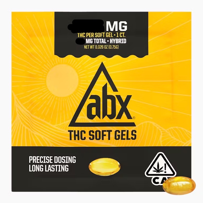 Photograph of product: Single - 100mg THC Soft Gels - (H) - ABX