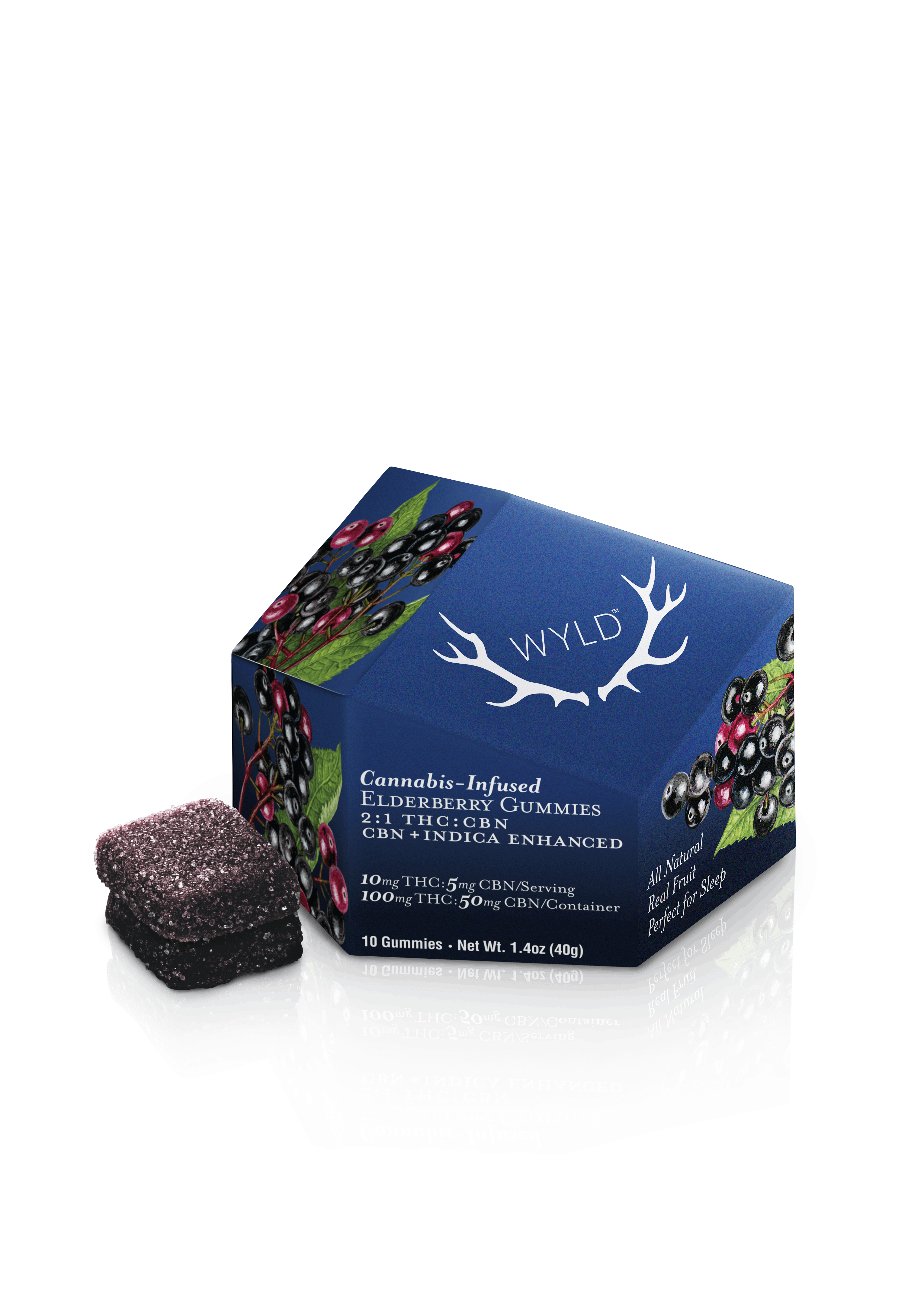 Photograph of product: Wyld - Elderberry 2:1 TH-oui:CBN - 10pk