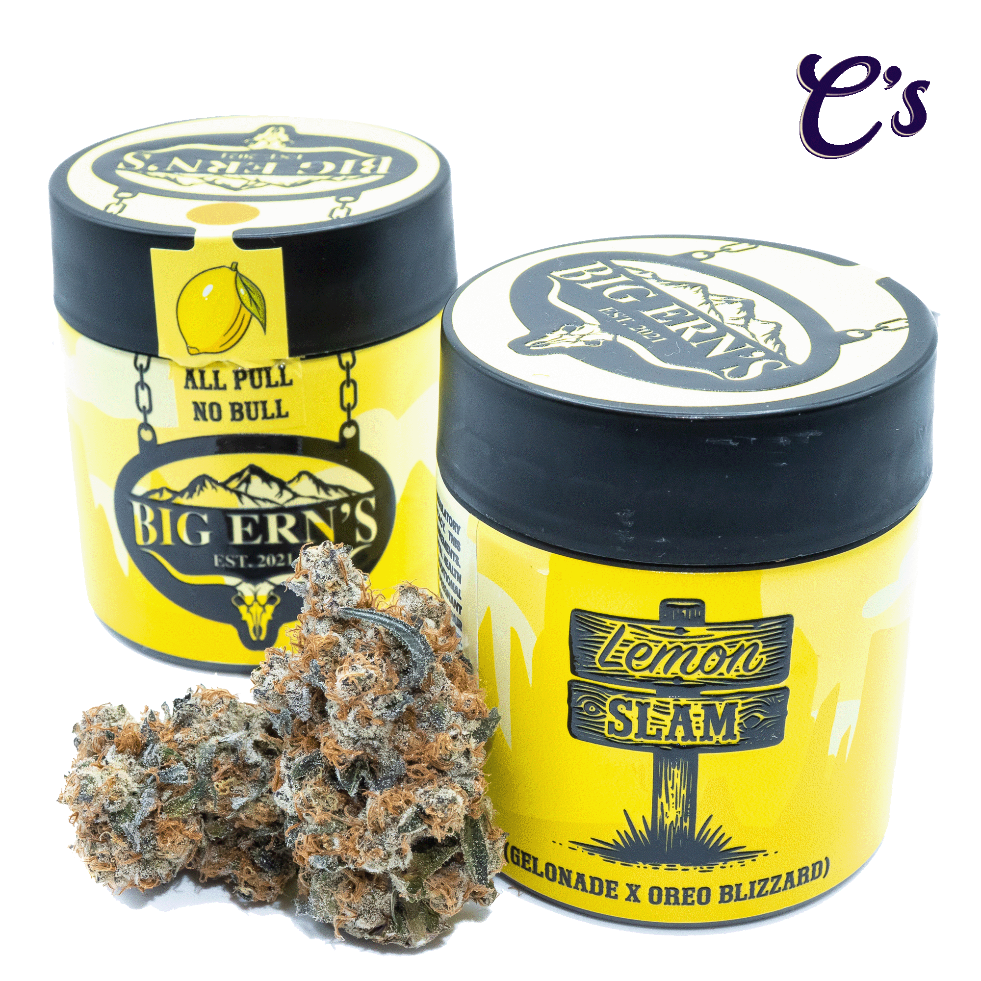 Photograph of product: | Big Ern's Flower | Pre-Pack 1/8th | Lemon Slam - 3.5g