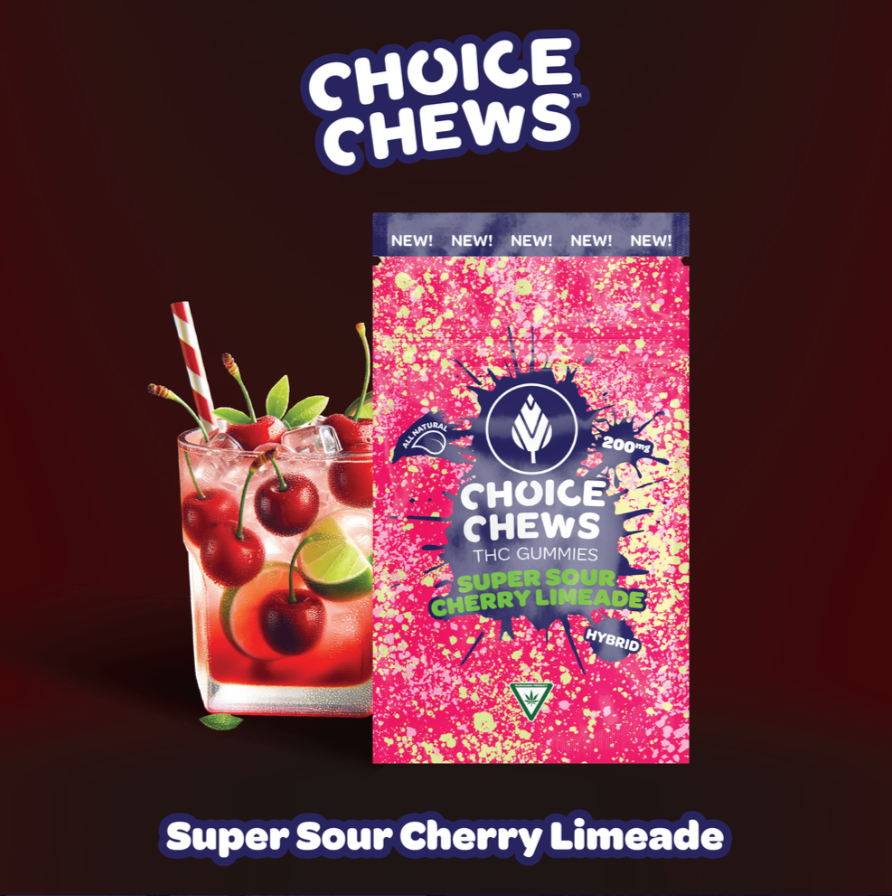 Photograph of product: Choice 200mg Gummies Sour Cherry Limeade (Hybrid)