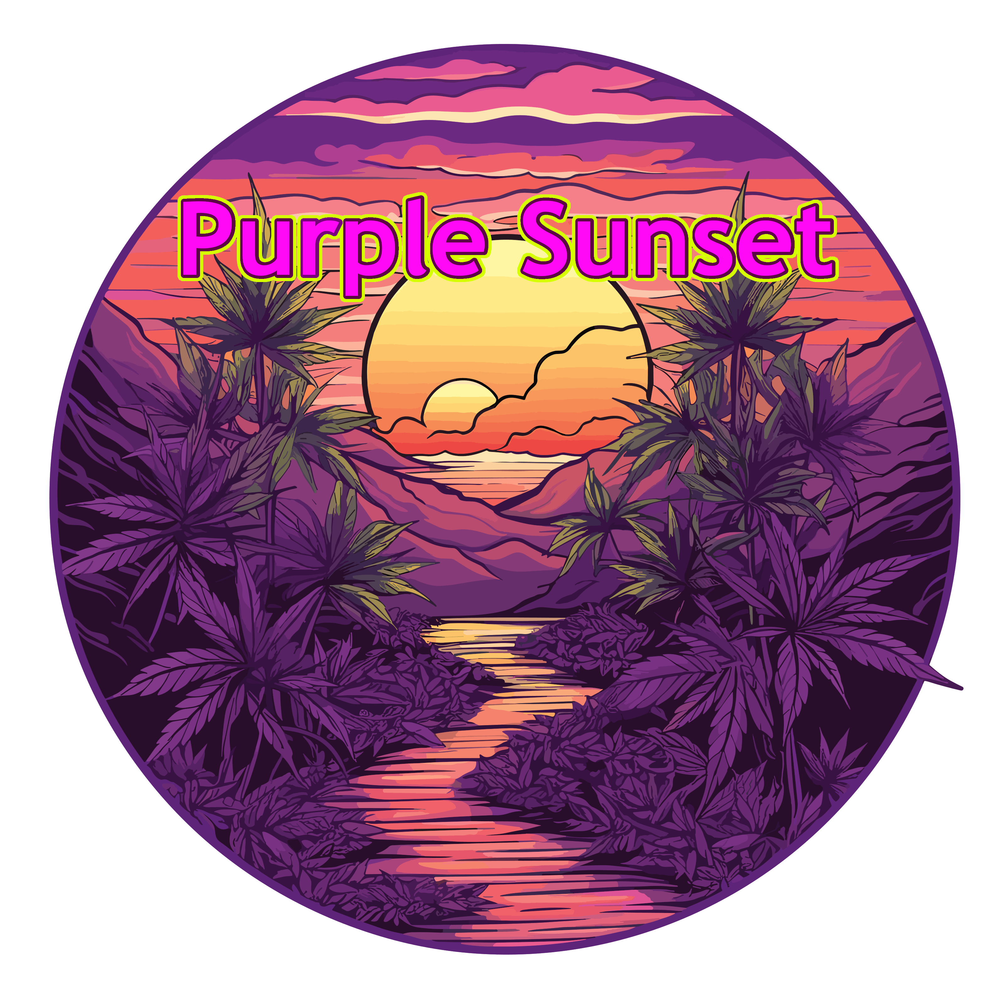 Logo for cardStoreLogo: Purple Sunset Premium Cannabis