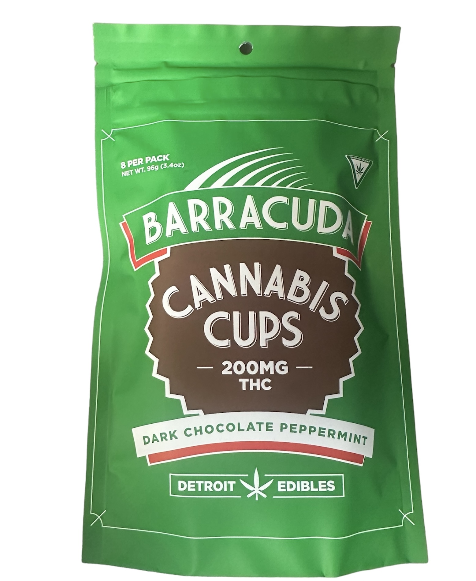 Photograph of product: Barracuda Dark Chocolate Peppermint Cups 200mg Rec