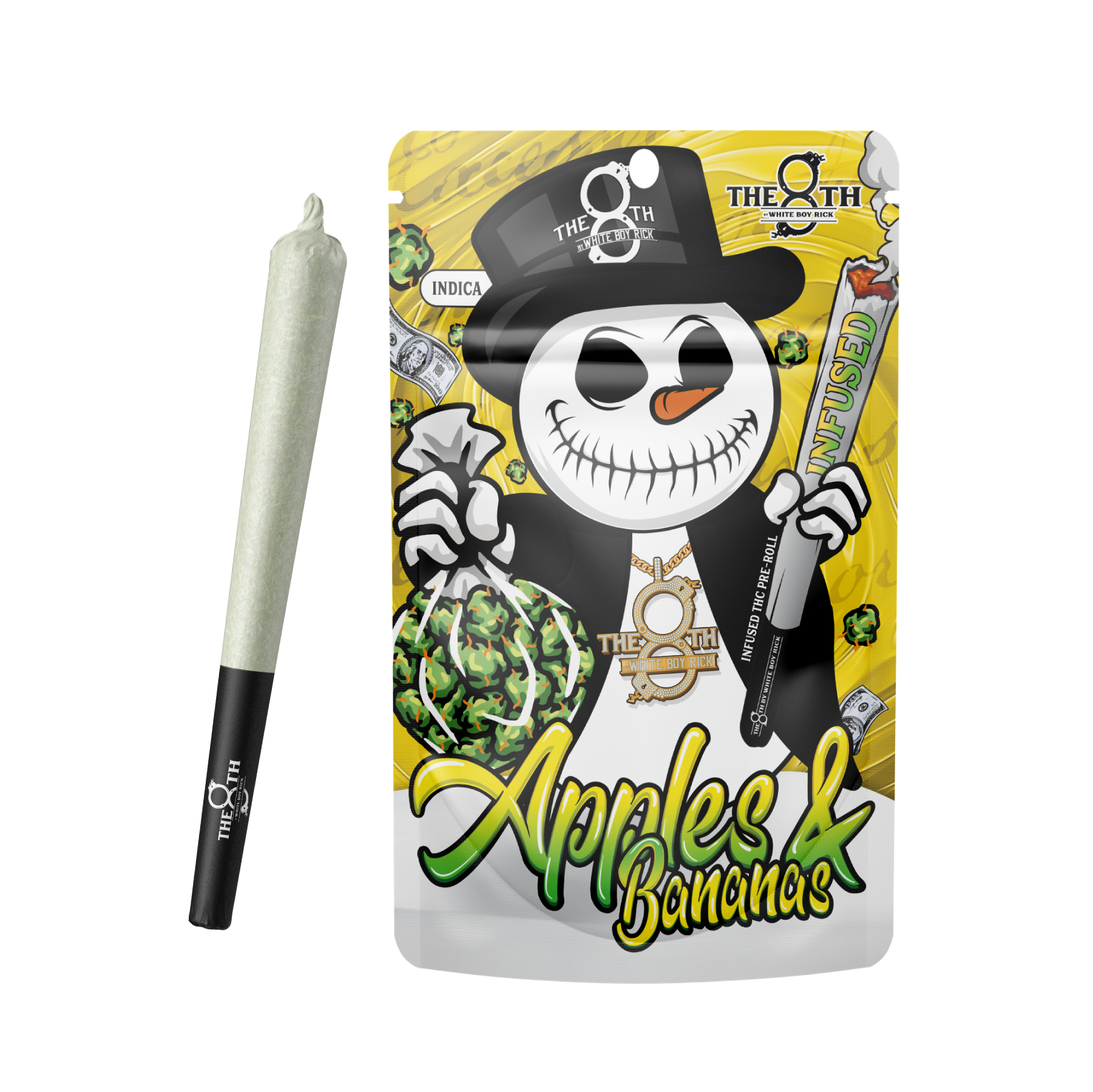 Photograph of product: The 8th By White Boy Rick Apples & Bananas Infused Preroll Rec