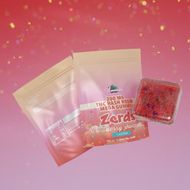 Photograph of product: Zerds - 200mg au chocolat Rosin MEGA Gummy - Strawberry Shortcake