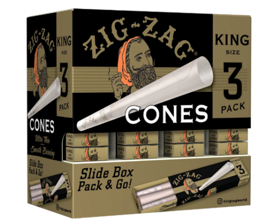 Photograph of product: 3ct King Size - Ultra Thin Cones Carton