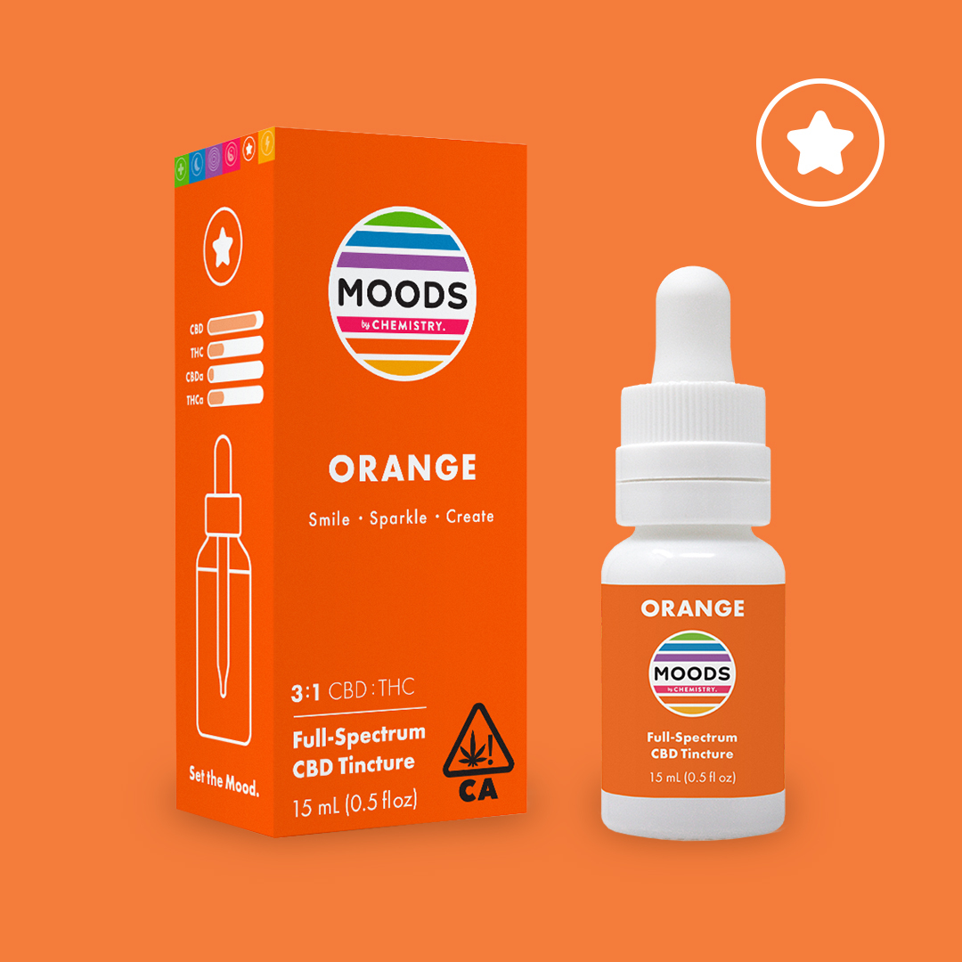 Photograph of product: Moods 3:1 CBD:TH-oui Orange Tincture