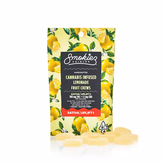 Photograph of product: Smokiez - Lemonade (s) - Fruit Chews - 100mg