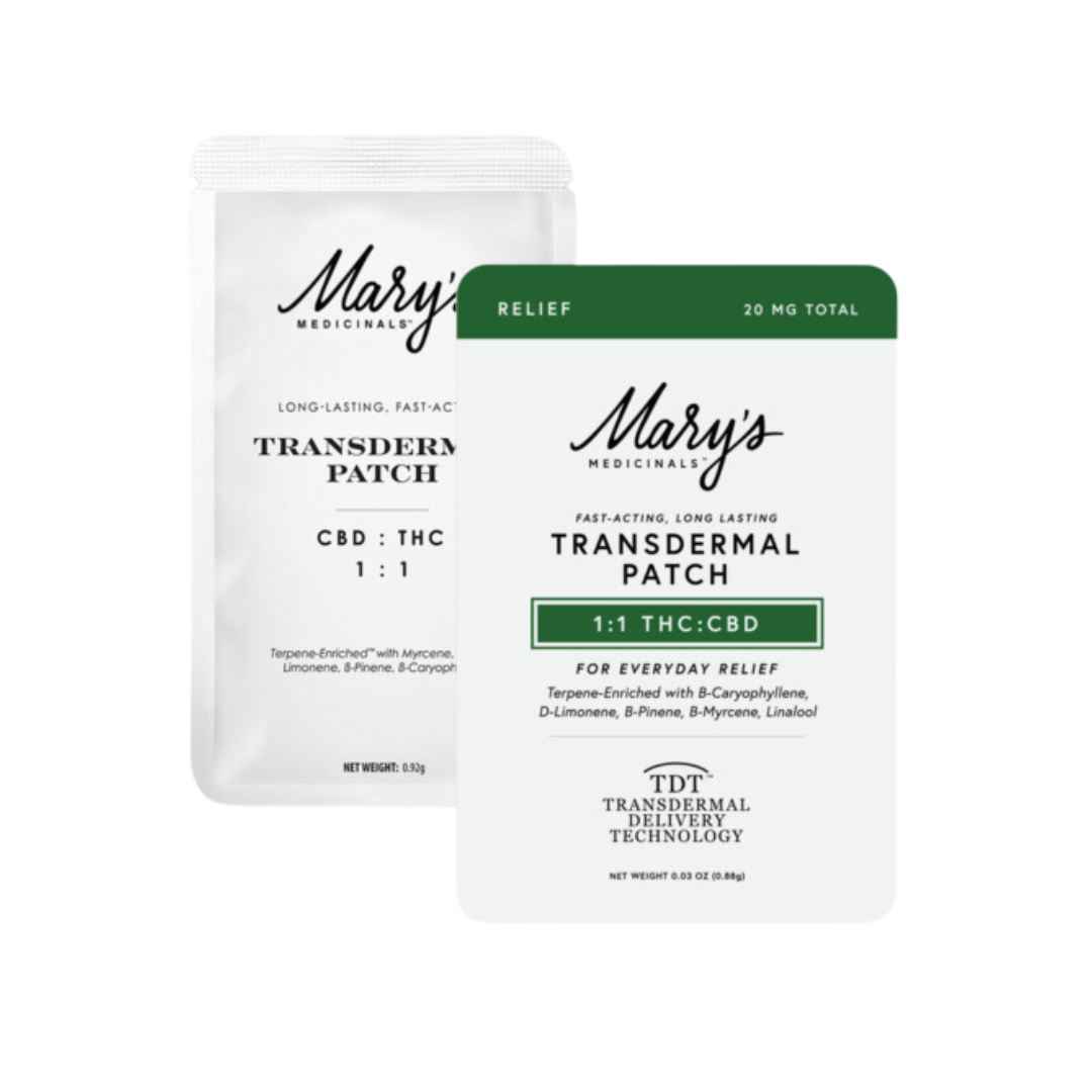 Photograph of product: Mary's Medicinals | Relief Transdermal Patch | 1:1 TH-oui:CBD | 10mg