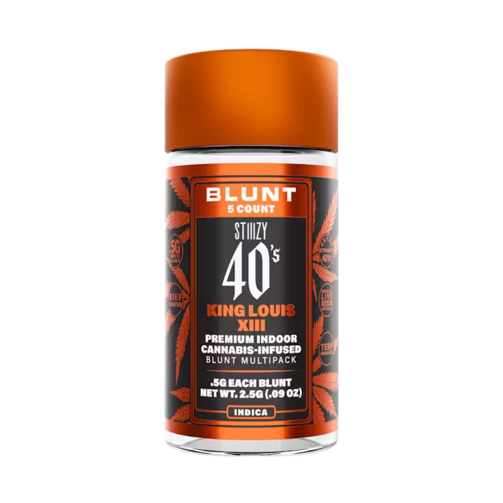 Photograph of product: 40'S BLUNT 5 PACK - KING LOUIS XIII .5G - STIIIZY