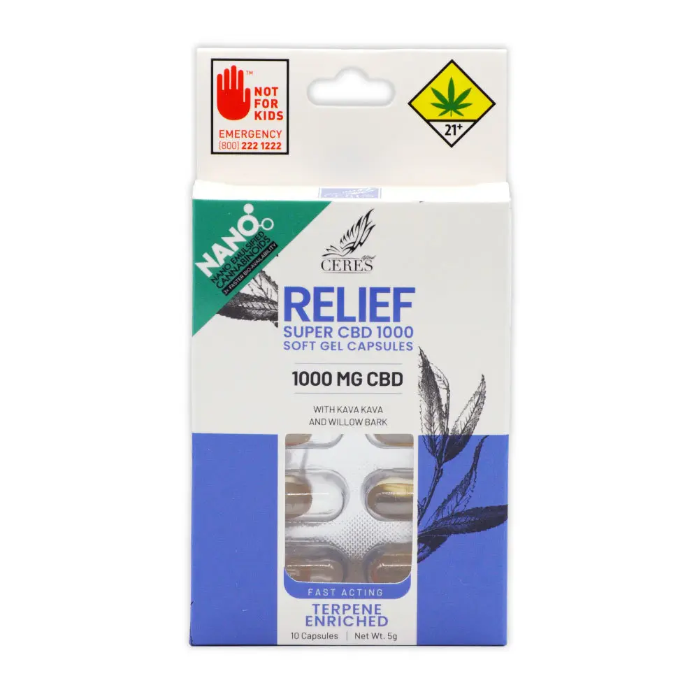 Photograph of product: Ceres Capsules Super Relief 1000mg 10pk