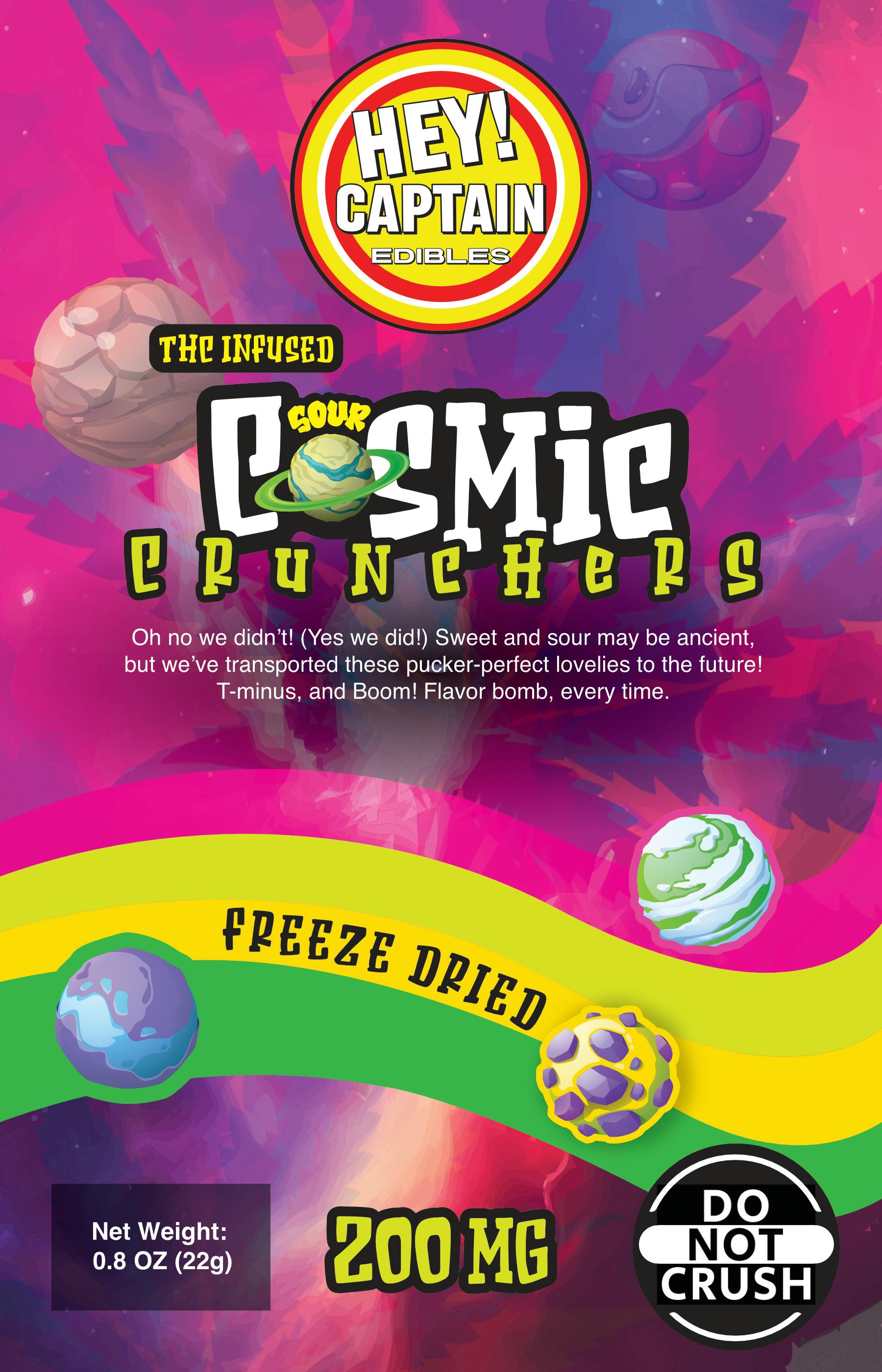 Photograph of product: Hey Captain - Freeze Dried Sour Cosmic Crunchers - 200mg
