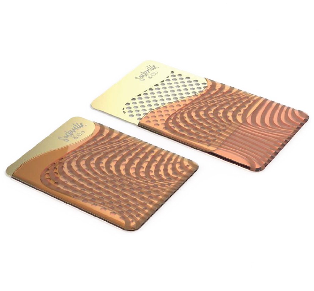 Photograph of product: SACKVILLE Grinder Card & Sleeve | Pink & Gold