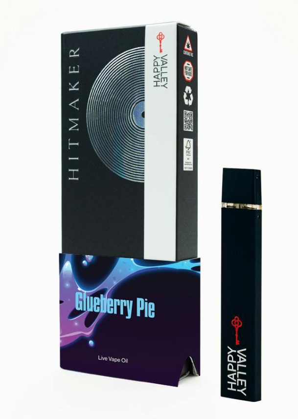Photograph of product: Happy Valley Hitmaker | Glueberry Pie | 1g Disposable Vape