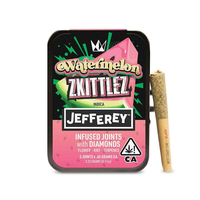 Photograph of product: Watermelon Zkittlez  | .65g x 5Pk Jefferey Infused Pre-rolls