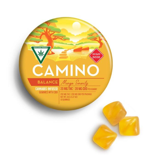 Photograph of product: 1:1 | Mango | 20mg TH-oui x 20mg CBD | Camino