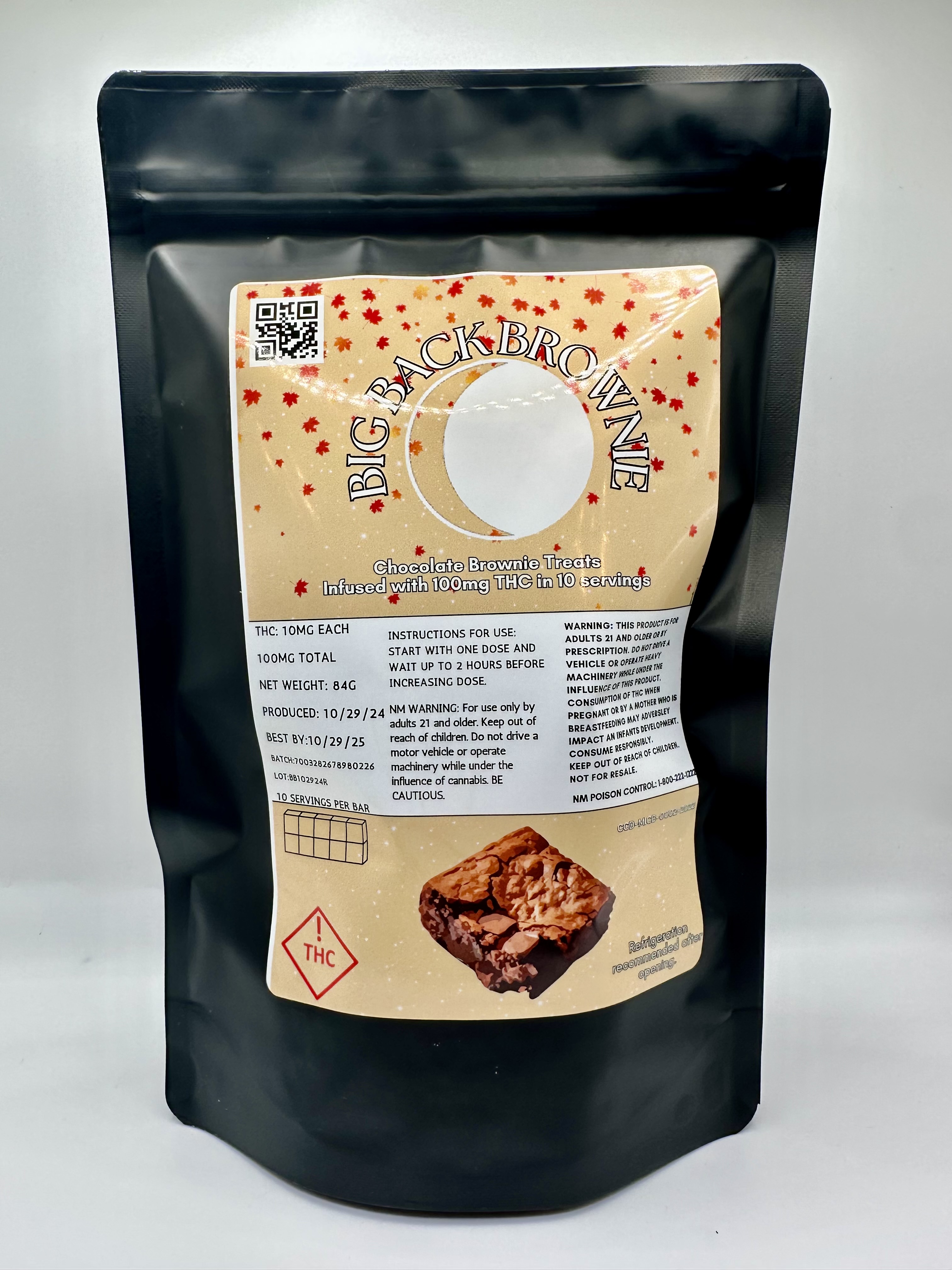 Photograph of product: GM Big Back Brownie 100mg