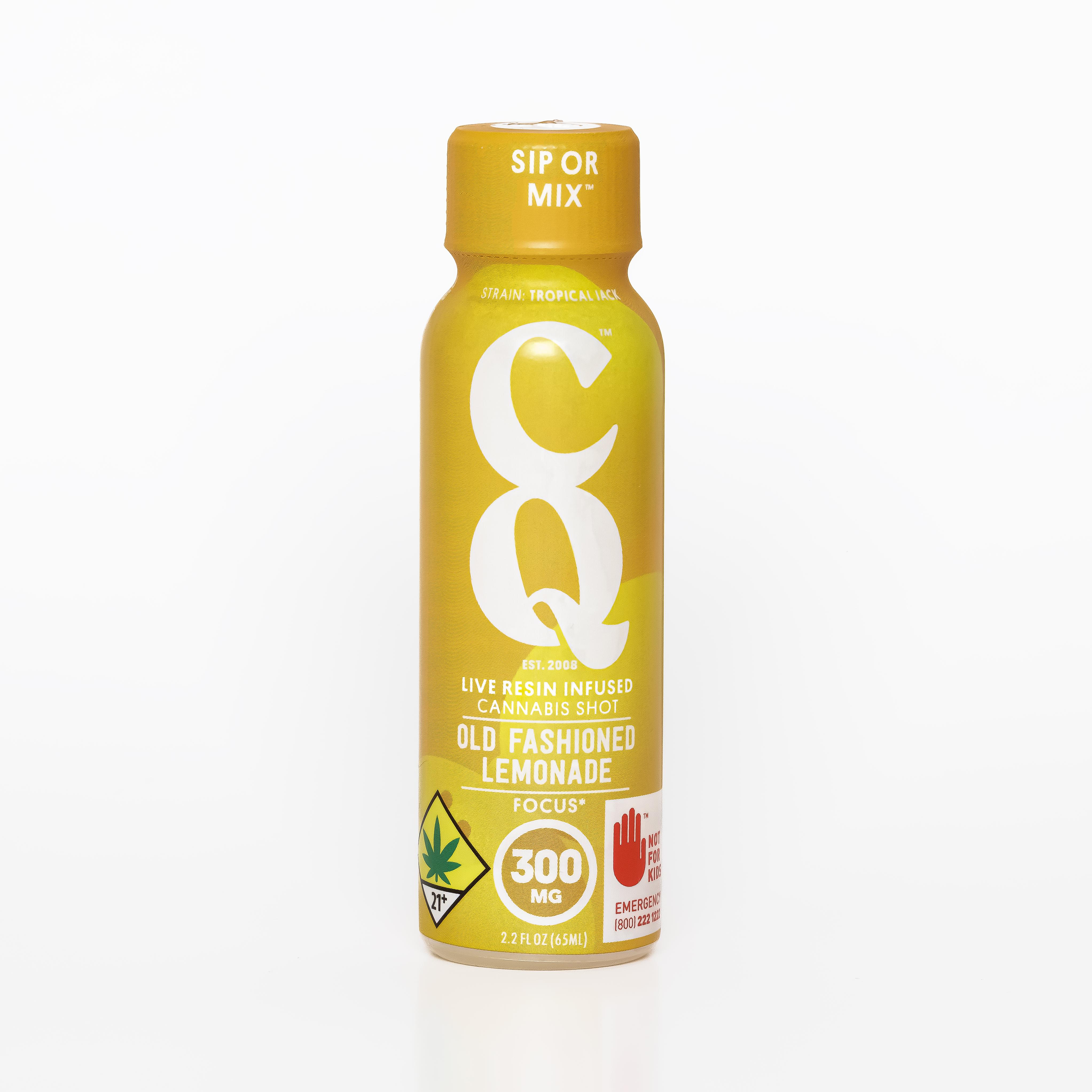 Photograph of product: CQ |  Old Fashioned Lemonade 1:1:1 | 2.2 oz Shot | 100mg TH-oui:CBC:CBG