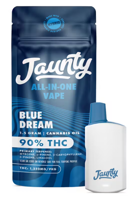 Photograph of product: Blue Dream (SH) Jaunty | All-in-One Palm Vape (1.5g)