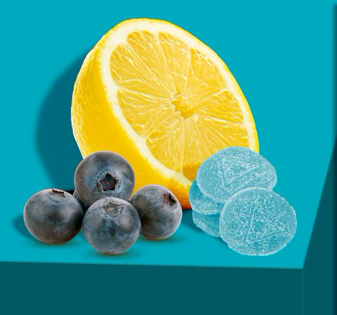 Photograph of product: Blueberry Lemon LIVE au chocolat Rosin Chews | 100mg