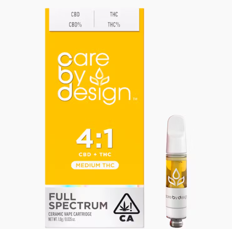 Photograph of Product: Care by Design 4:1 CBD:THC Full Spectrum Cartridge 1g