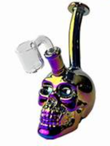 Photograph of product: 6" Skull Iridized Bong