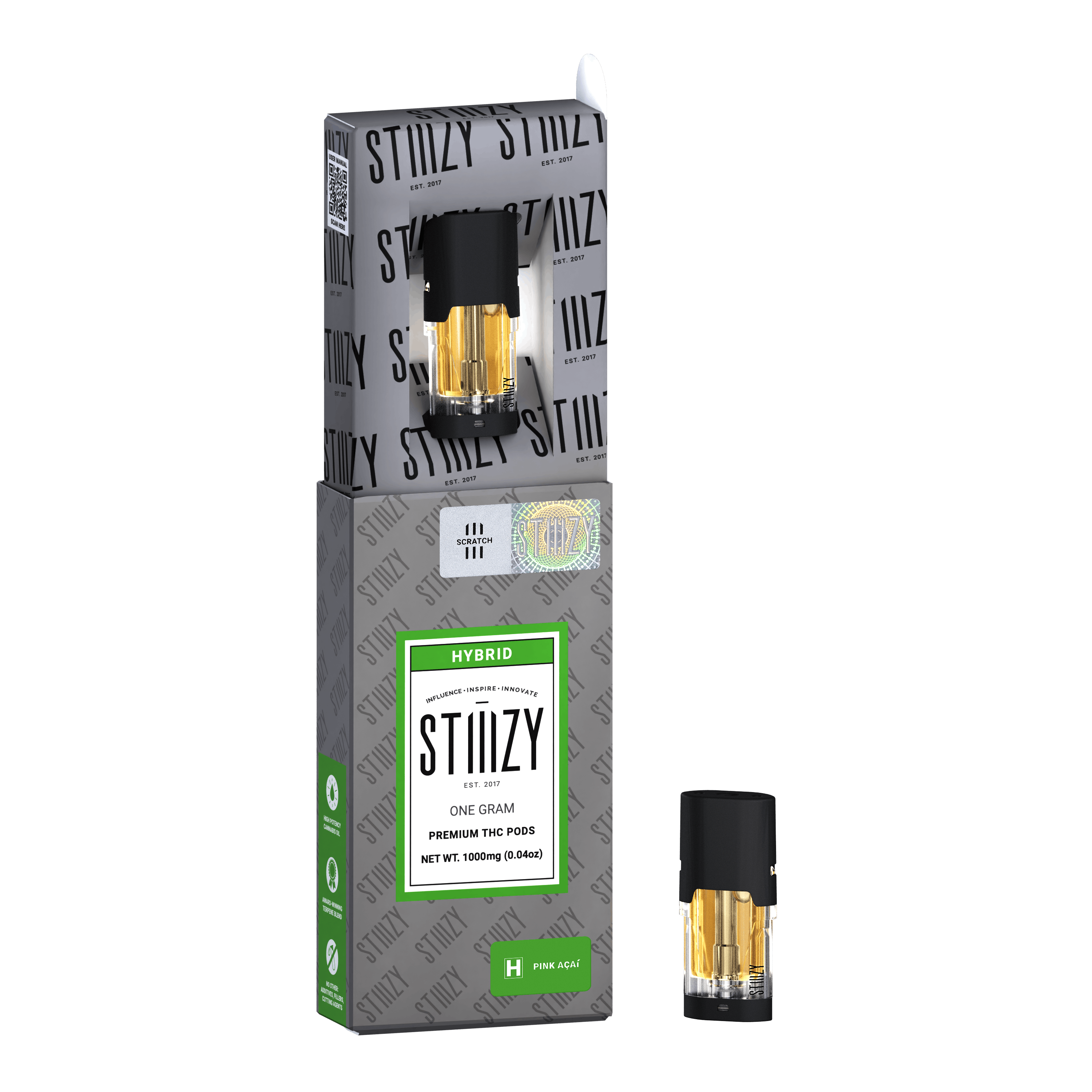 Photograph of product: STIIIZY PINK ACAI 1G POD